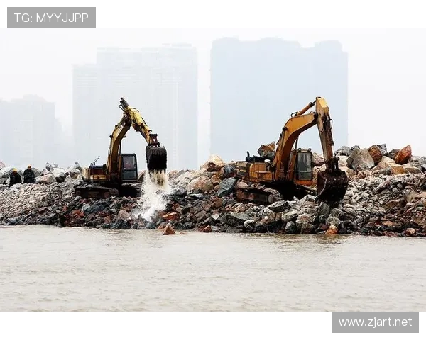 挖掘机人工岛基础石方抛填